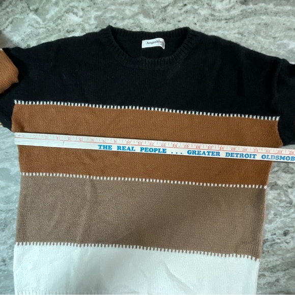 Angashion Women's Sweaters Casual Color Block Sweater Size XL (O1) - Picture 6 of 8